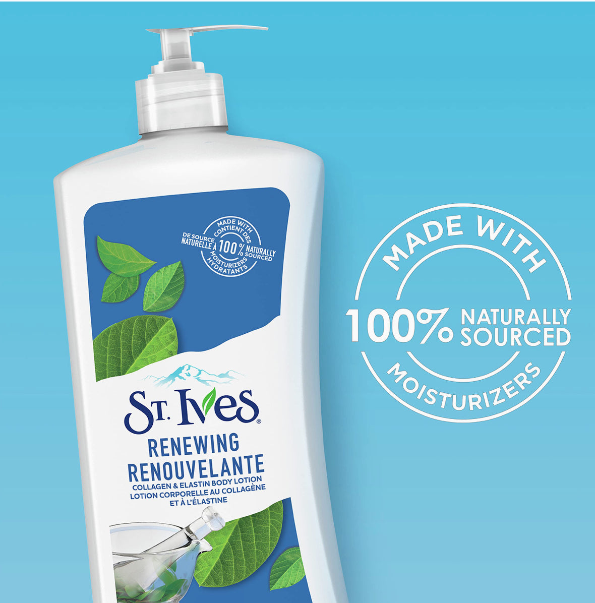 St. Ives Renewing Body Lotion dry skin moisturizer for beautiful, supple skin Collagen Elastin made with 100% naturally sourced moisturizers 600 mL