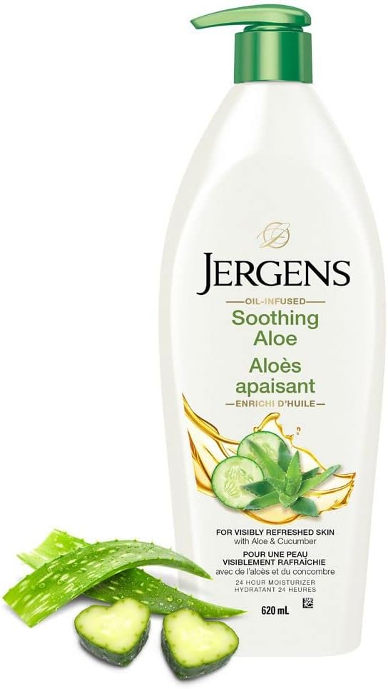 Jergens Soothing Aloe Moisturizer & Body Lotion for Dry Skin (620 mL)