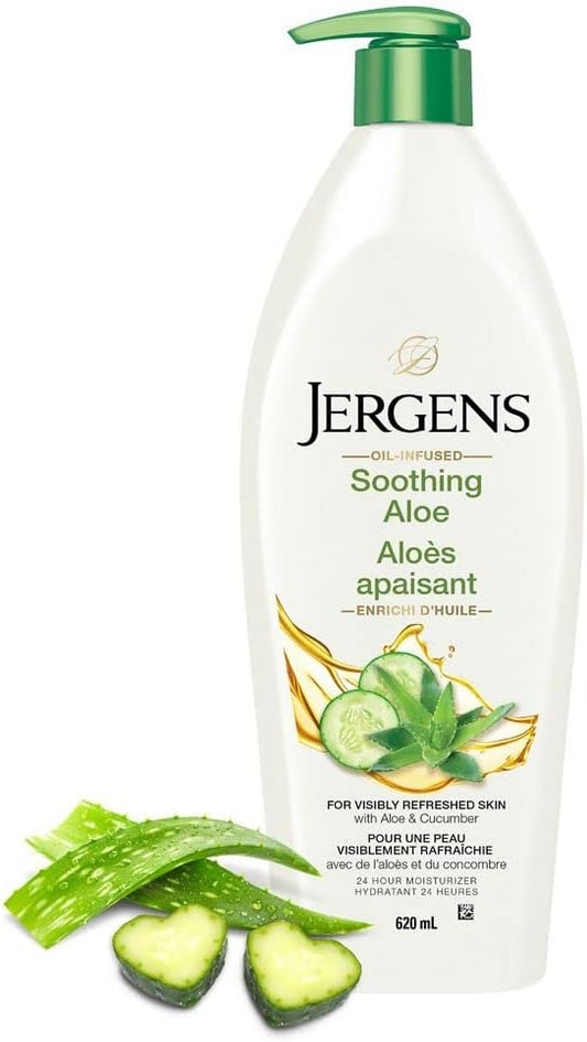 Jergens Soothing Aloe Moisturizer & Body Lotion for Dry Skin (620 mL)