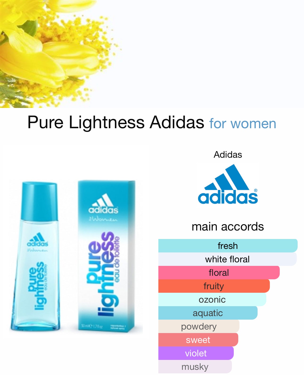 Adidas Pure Lightness EDT and Shower gel set - EDT 50ml; Shower gel 250 ml