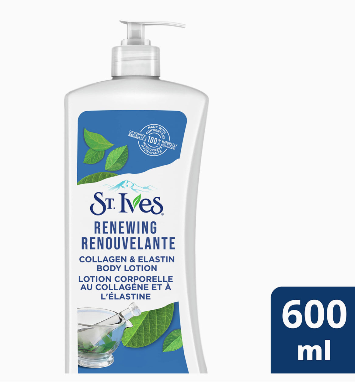 St. Ives Renewing Body Lotion dry skin moisturizer for beautiful, supple skin Collagen Elastin made with 100% naturally sourced moisturizers 600 mL