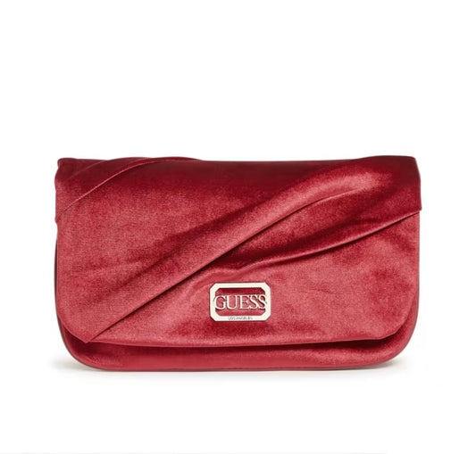 GUESS Allegra Pleated Clutch - RED