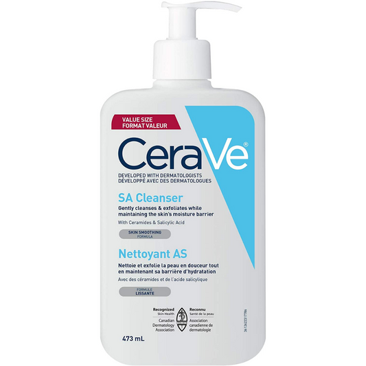 CeraVe Salicylic Acid Cleanser, Renewing Exfoliating Face Wash With Vitamin D for Normal Skin - 473ml