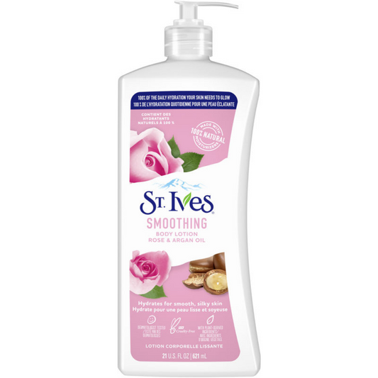 St. Ives Smoothing Body Lotion hydrates for smooth - Rose & Argan