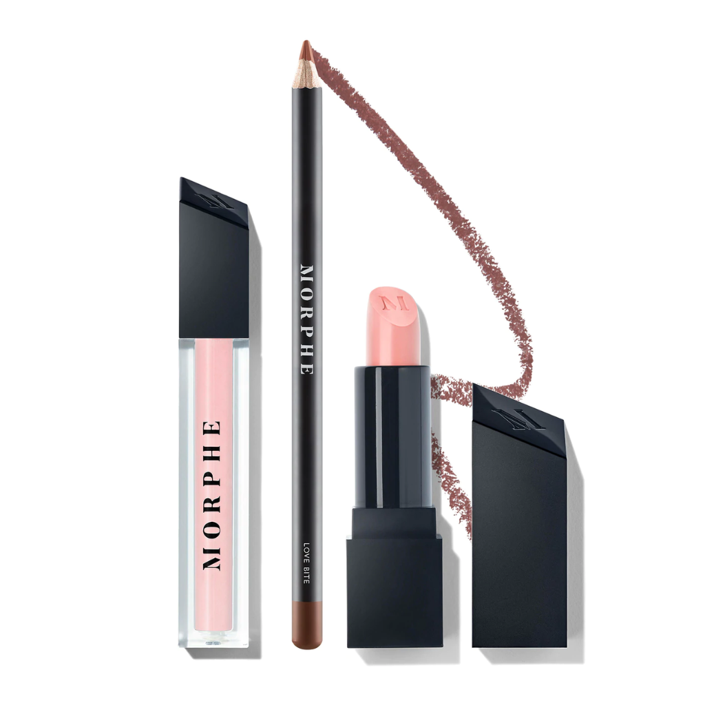 MORPHE OUT & A POUT BLUSHING NUDE LIP TRIO