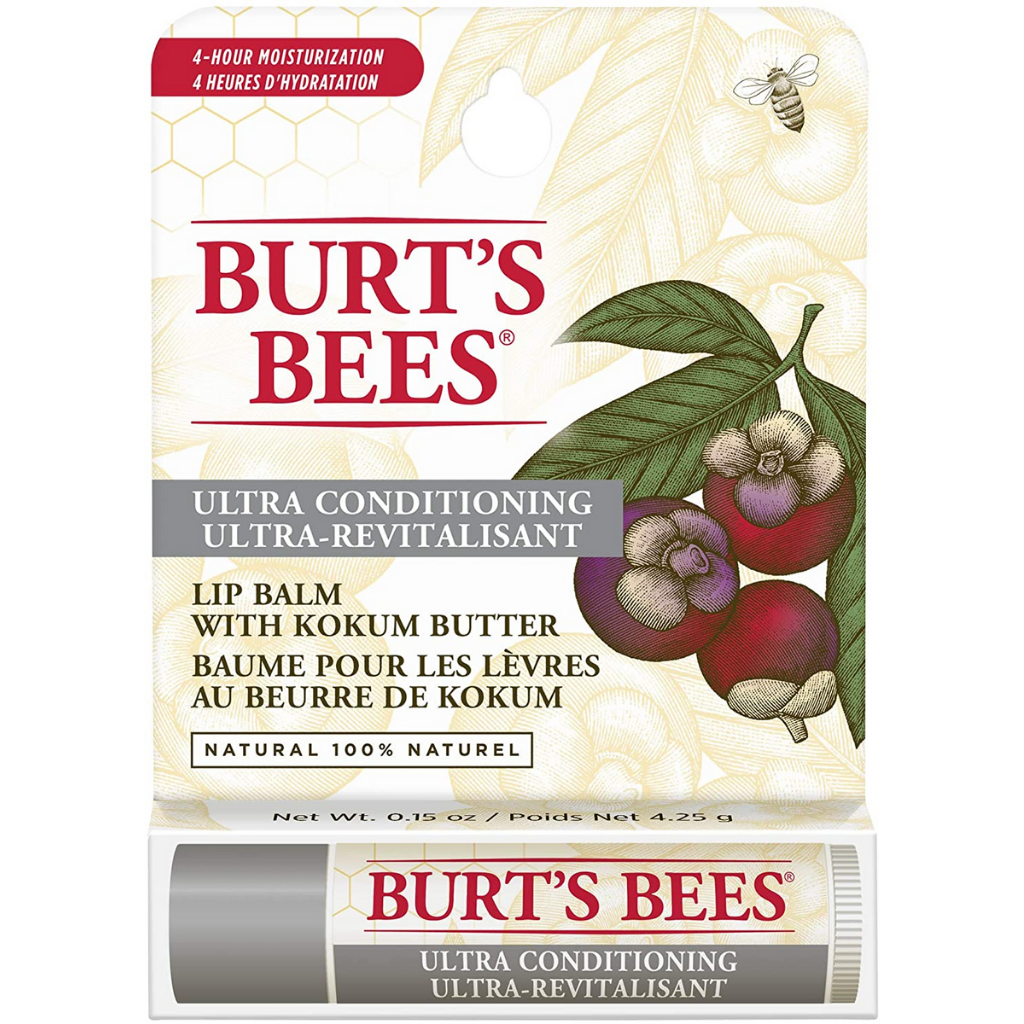 Burt’s Bees 100% Natural Moisturizing Lip Balm, Ultra Conditioning with Kokum Butter - 1 Tube