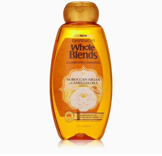 Garnier Whole Blends Illuminating Shampoo with Moroccan Argan and Camellia Oils Extracts Shampoo -650ml