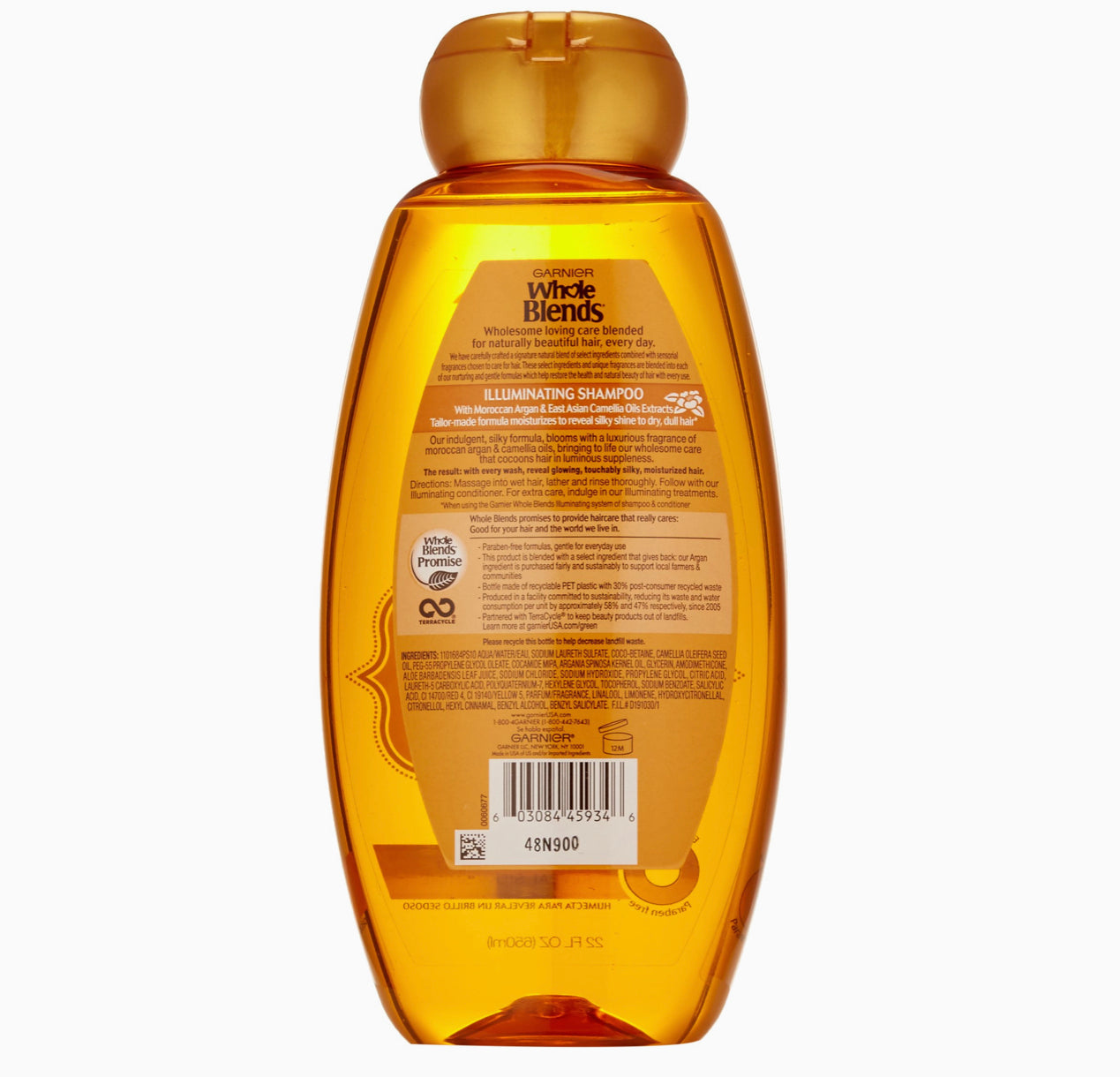 Garnier Whole Blends Illuminating Shampoo with Moroccan Argan and Camellia Oils Extracts Shampoo -650ml