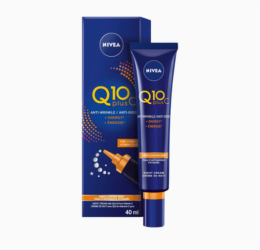 NIVEA Q10 Plus C Anti-Wrinkle + Energy Goodnight Cream For Tired-Looking Skin - 40ml