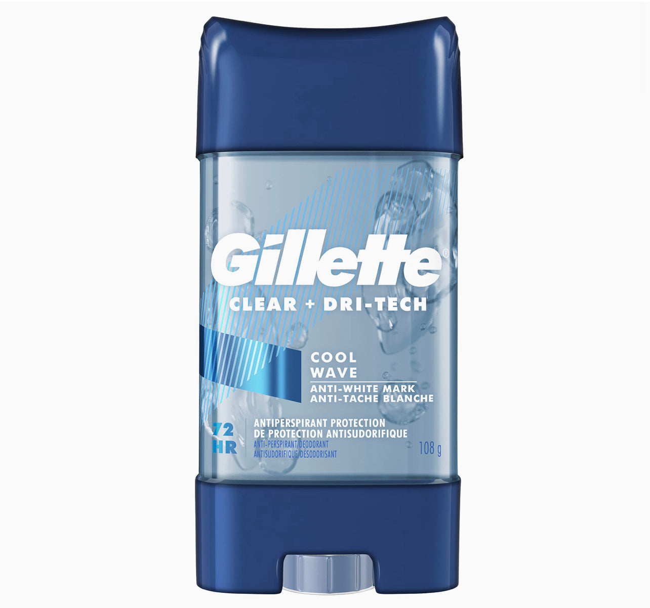 Gillette Antiperspirant Deodorant for Men, Clear Gel with 72 Hr. Sweat Protection, Cool Wave, 108g