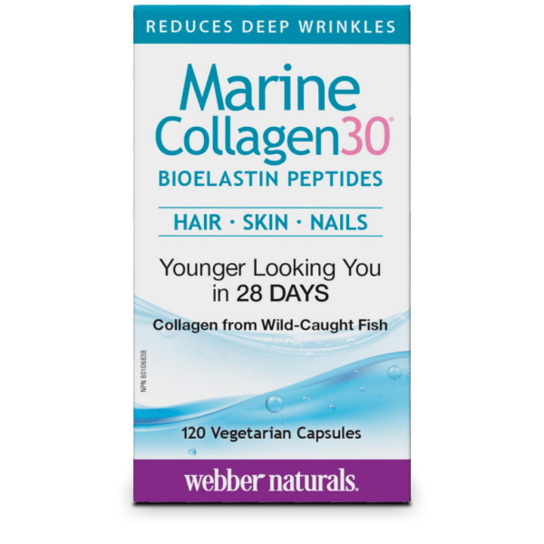 Webber Naturals Marine Collagen30® Bioelastin Peptides Vegetarian Capsules - 120 count