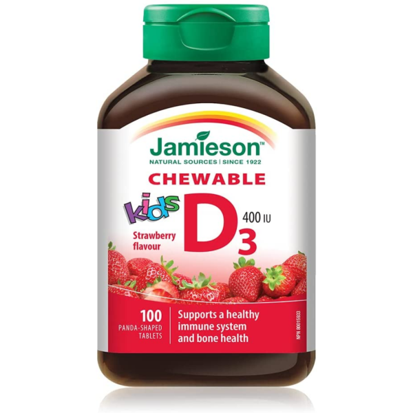 Jamieson Chewable Vitamin D3 for Kids 400 IU - Strawberry Flavour