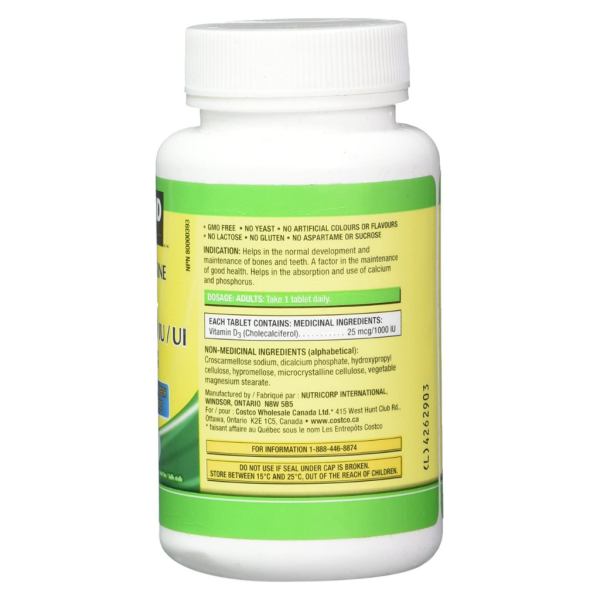 Kirkland Signature Vitamin D3 1000 IU, 360 Tablets - Image 2