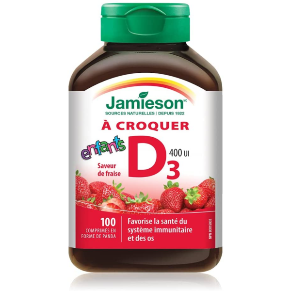 Jamieson Chewable Vitamin D3 for Kids 400 IU - Strawberry Flavour - Image 2