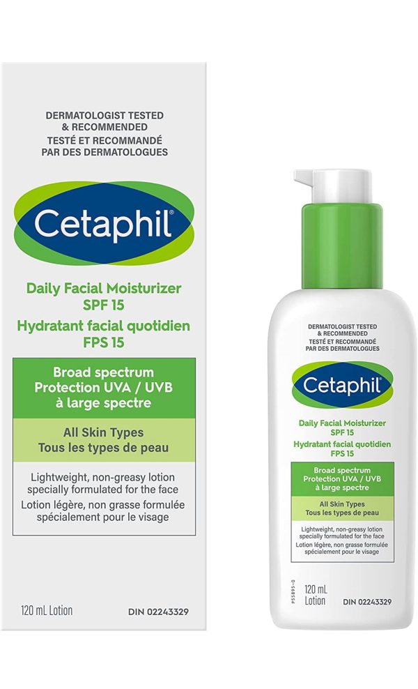 Cetaphil Daily Facial Moisturizer SPF 15 | Lightweight Face Moisturizer with Broad Spectrum Protection. Dermatologist Recommended | 120ml