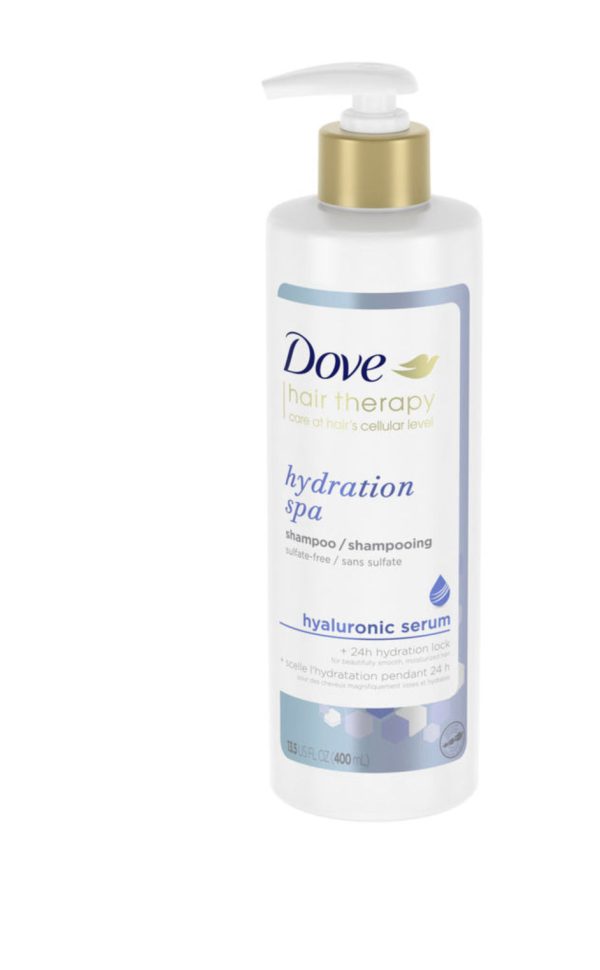 Dove Hair Therapy Hydration Spa Shampoo for Dry Hair with Hyaluronic Serum, 13.5 Fl Oz - 400ml