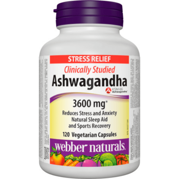 Webber Naturals Ashwagandha Vegetarian Organic Capsule - proudly Canadian