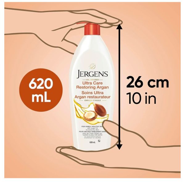 Jergens Ultra Care Restoring Argan Oil-Infused Moisturizer & Body Lotion for Extra-Dry Skin (620 mL) - Image 2