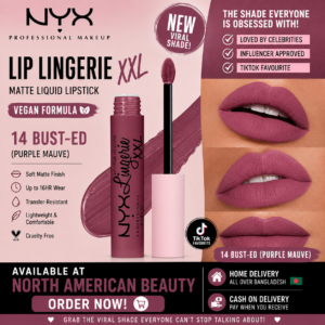 NYX PROFESSIONAL MAKEUP, Lip Lingerie XXL Matte Liquid Lipstick - 14 BUST-ED (Purple Mauve)