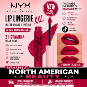 NYX PROFESSIONAL MAKEUP, Lip Lingerie XXL Matte Liquid Lipstick - 21 STAMINA (Blue Red)