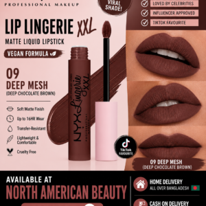 NYX PROFESSIONAL MAKEUP Lip Lingerie XXL Matte Liquid Lipstick - Deep Mesh (Deep Chocolate Brown)