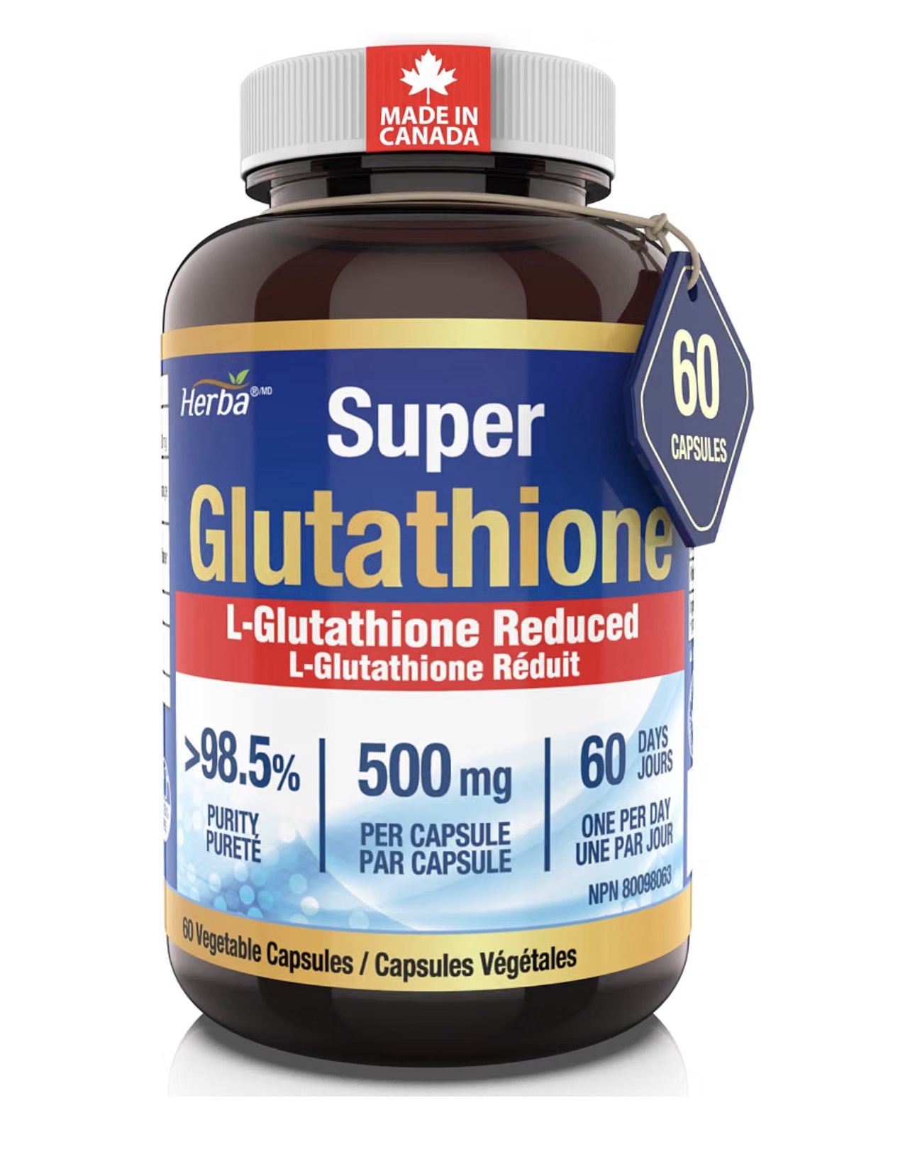 Herba Glutathione Supplement 500mg - 60 Capsules