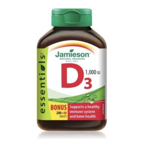 Jamieson Vitamin D3 1,000 IU, Non-GMO, Gluten-Free, One Per Day, 240 Count