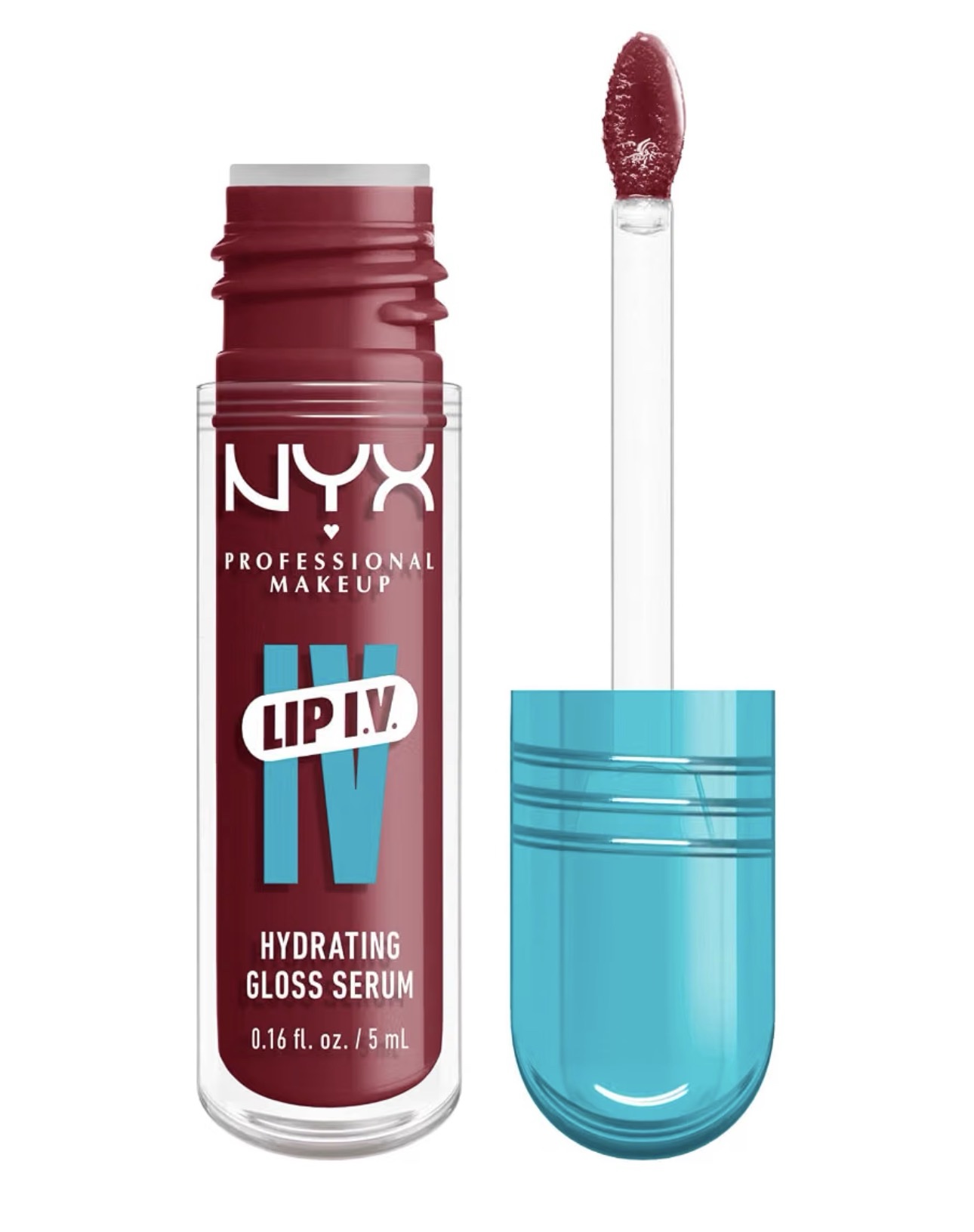 NYX Professional Makeup Lip IV Hydrating Gloss Stain, Up to 12H Hydration, Vegan Formula - Shade: Cranberry Splash
