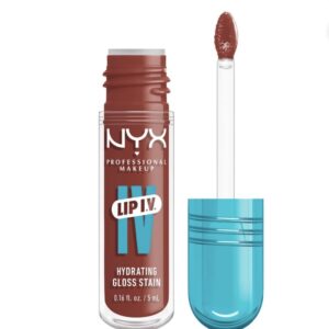 NYX Professional Makeup Lip IV Hydrating Gloss Stain, Up to 12H Hydration, Vegan Formula - Shade: Hydra Honey