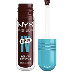 NYX Professional Makeup Lip IV Hydrating Gloss Stain, Up to 12H Hydration, Vegan Formula - Shade: Mocha me wet’