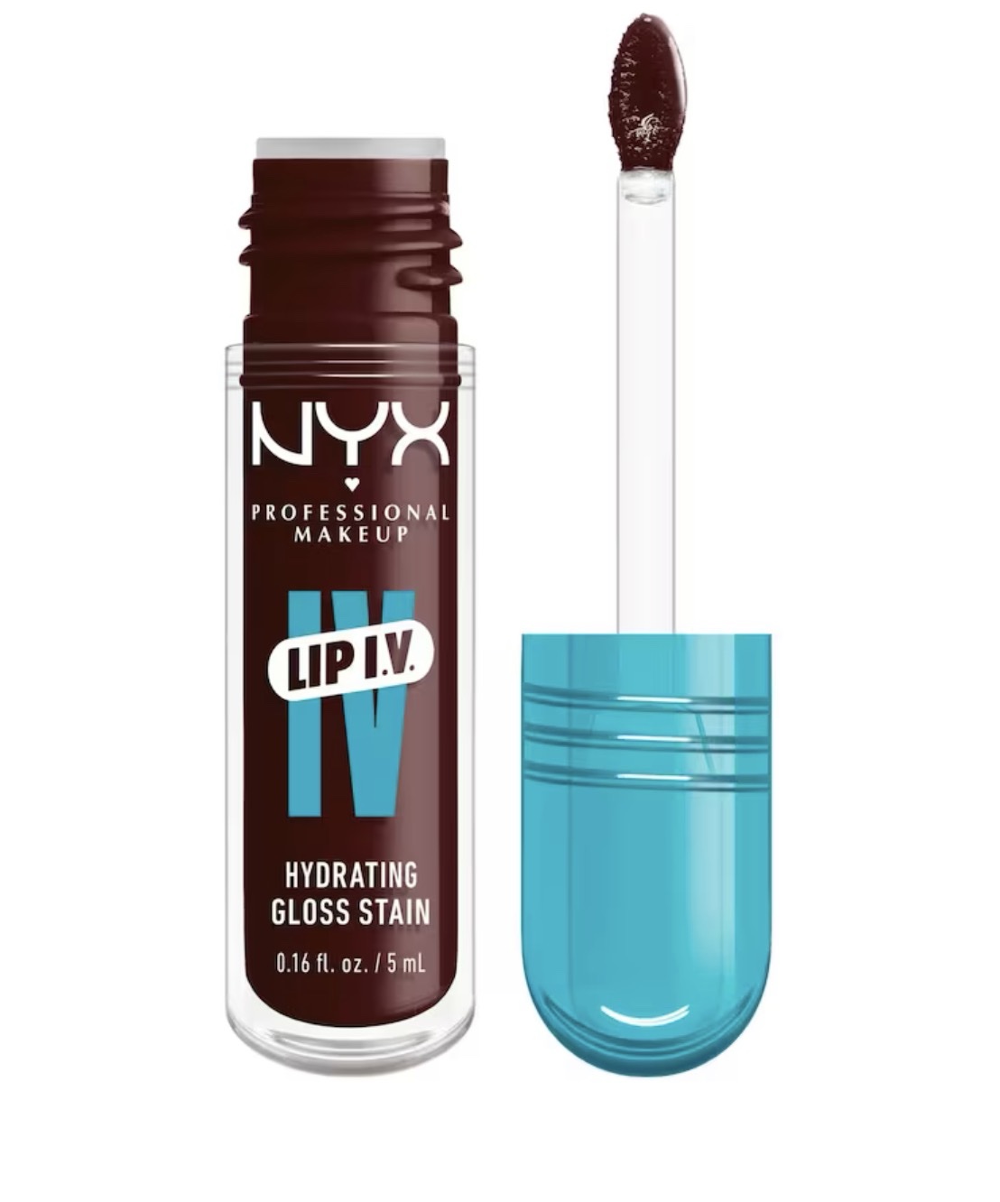 NYX Professional Makeup Lip IV Hydrating Gloss Stain, Up to 12H Hydration, Vegan Formula - Shade: Mocha me wet’